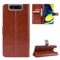 For Samsung Galaxy A80 SM-A805F/DS Case Wallet Style Glossy PU Leather Flip Cover For Samsung Galaxy A90/A80 A 80 Phone Cases
