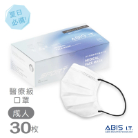 【Abis】成人超薄奈米夏日款醫療口罩 30入盒裝(撞色白)