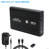 USB 3.0 To 3.5" SATA III II I Hard Drive Enclosure External HDD SSD Box Aluminum HD Case for Smartphone PC TV PS4 5 Router 8TB
