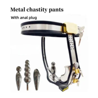 2023 New Stainless Steel Chastity Pants with Anal Plug Ascetic Chastity Lock Iron Panties Male Chastity Belt Couples Sex Toys 18