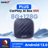 CarlinKit CarPlay Ai Box QCM6125 Android 13 Mini Wireless CarPlay Android Auto Car Play Streaming Box for Netflix 64G 128G