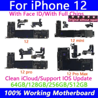 Free Shipping For iPhone 12/12Pro/12Pro Max Motherboard Face ID Unlocked Logic Board Free iCloud Mainboard For iphone 12 mini