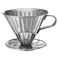 金時代書香咖啡  TIAMO V02 不銹鋼圓錐咖啡濾杯 附量匙濾紙  HG5034MR
