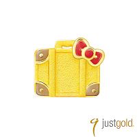 鎮金店Just Gold Hello Kitty 旅行家純金系列 黃金單耳耳環-行李
