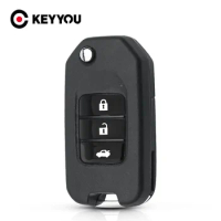 KEYYOU 3 Buttons Car Remote Control Key Shell For Honda Accord Civic City CRV Jazz XR-V Vezel HR-V FRV Replace Flip Key Case