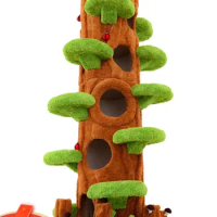 Climbing frame, large cat tree and platform, solid wood cat frame villa, cat nest does not occupy tree holes.