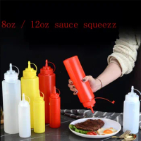2size Squeeze Squirt Condiment Bottles with Twist On Cap Lids Ketchup Mustard Mayo Hot Sauces Olive Oil Bottles Kitchen Gadget