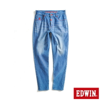 EDWIN 大師系列 JERSEYS迦績 口袋印花超彈性錐形牛仔褲-男款 拔洗藍