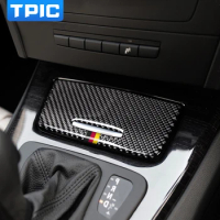 TPIC Interior Carbon Fiber Car Storage Box Panel Trim Cover Decor Sticker For BMW E90 E92 E93 ( 2005-2012 ) 3 series Car Styling