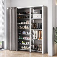 Modern Creative Shoe Cabinet Home Multi-layer Storage Shoe Rack Rental House Large Capacity Shoe Shelves with Dust-proof Curtain