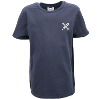 KENZO Sport 童裝 交叉字母深藍色彈性棉短袖TEE T恤