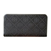 【TORY BURCH】緹花滿版LOGO對開長夾
