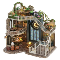 Doll House Magic House Assembly Building Model Wooden DIY Miniature House with Furniture Doll House Kits Toy Kids Christmas Gift