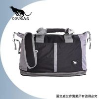 【Cougar】可加大 可掛行李箱 旅行袋/手提袋/側背袋(7037黑配灰色)