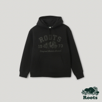 Roots 男裝- 經典海狸系列 刷毛布連帽上衣-黑色