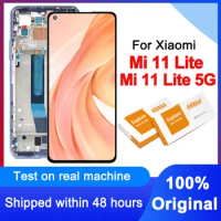 100% Original 6.26'' AMOLED Display For Xiaomi Mi 11 Lite M2101K9AG LCD Touch Screen Digitizer Assembly For Xiaomi Mi 11 Lite 5G