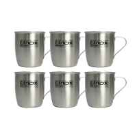 【LINOX】抗菌不鏽鋼小口杯200ML-六入組(水杯/小口杯/兒童杯/漱口杯)