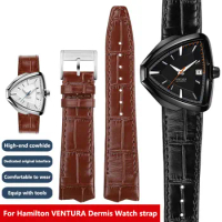 For Hamilton VENTURA H24535331/H24525331/H24585331 Original style Dermis Watch strap Black brown whi