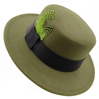 Military green fedora classic adjustable fedora monochrome jazz hat winter hat elastic black accessories кепка мужская