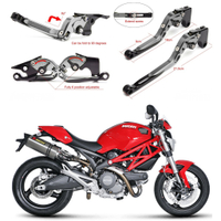 【老虎摩配】鈦款 DUCATI 696 monster 2009~2014 六段調節式煞車拉桿 REX 雷克斯