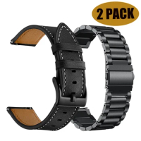 Genuine Leather Strap for Garmin Vivoactive 3 4 Venu 2 Vivomove HR Forerunner 645 245 M Smart Watch Bands Straps bracelet
