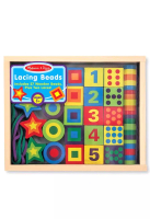 Melissa &amp; Doug Melissa &amp; Doug Lacing Beads in a Box - Numbers, Shapes, Wooden Toy, Fine Motor Skills, Manipulatives, Educational, Learning