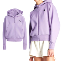 【adidas 愛迪達】W Z.N.E. FZ 女款 紫色 休閒 立領 半襟衫 拉鍊 上衣 長袖 IS3934