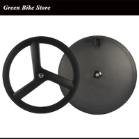700C carbon fixed gear wheel set, Front 3spoke rear disc wheel for road bike