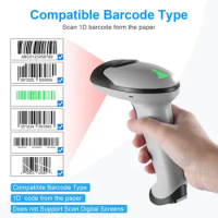 JRHC Wireless Barcode Scanner 1D Laser Handheld Bar Code Reader with Stand 2.4G Wireless USB Wired Connection Plug and Play