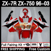 Body Kit For KAWASAKI NINJA ZX-7R ZX-750 1996 1997 1998 1999 107No.48 ZX 7R 750 7 R ZX750 ZX7R 00 01 02 03 Fairing red white