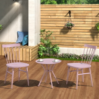 紫葉陽臺小桌椅北歐簡約風 現代簡約休閑椅子 咖啡廳鐵藝桌椅組合