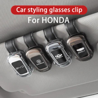 Car Sun Visor EyeGlasses Clip Card Ticket Holder Auto Interior Accessories For Honda Civic xrv hrv crv brv City Accord Fit Jazz