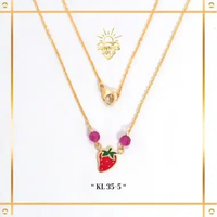 GELANG EMAS DAN KALUNG EMAS RANTAI ANAK STRAWBERRY EMAS ASLI KADAR 6K (300) KODE GRKK 49 & KL 35-5 S