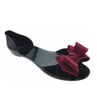 [Free Shipping] Fashionable Butterfly Jelly Flat Shoes for Women Flat PVC Peep-Toe Sandals