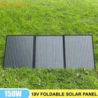 150w Foldable Solar Panels Camping 12V High Efficience Lightweight Solar Battery Charger Solar Phone Charger for Travel Iphone