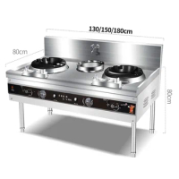 Holes Commercial Chinese Wok Range With Faucet And Baffle