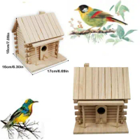 Wood Birds Box New DIY Breeding Parrot Cockatiels Swallows Outdoors Roof Wooden Bird House Hanging Decoration