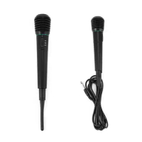 Wired Dynamic Mic 2 in 1 High Sensitivity Clear Sound Wireless Microphones System for Audio Party Home KTV Wedding Home Karaoke