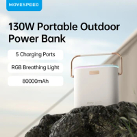 MOVESPEED 80000mAh S80 Power Bank 130W Max Fast Charging Portable Outdoor External Battery for Phones iPad Laptop Drone Cameras