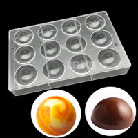 Polycarbonate Chocolate Mold Half Ball Hot Chocolate Bomb Mold 12 Holes Hemisphere Candy Molds Confectionery Baking Pastry Too