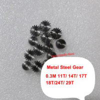 1PC Steel Metal Gear Wear-resistant Gear 0.3M Modulus 11T/14T/17T/18T/20T/24T/29T TeethTransimission For 1.5mm/2mm Motor shaft