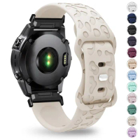 26 22mm Silicone Strap For Garmin Fenix 6X 5X 7X EPIX Gen 2 Engraved Quickfit Wristband For Fenix 6 5 7 955 965 Tactix 7 Watch