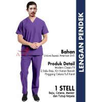 Baju Oka / Scrub Dokter / Baju Ok Dokter / Baju Medis Lengan Pendek