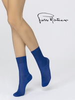 義大利Pierre Mantoux時尚絲滑條紋短襪 原裝進口