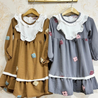 Gamis anak cila wanita untuk anak 2-3 tahun ready warna coklat dan abu-abu
