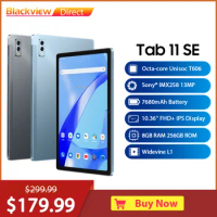 Blackview Tab 11SE Dual Speaker Tablet, Android 12 8GB + 256GB, 7680mAh 10.36"FHD+Display PC Widevine L1 13MP + 8MP Camera