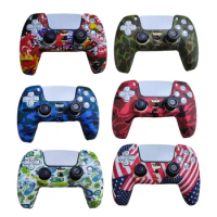 Rubber Protective Silicone Cover Skin Shell for Sony PlayStation 5 PS5 Controller Case Thumb Stick Grip Cap for DualSense 5