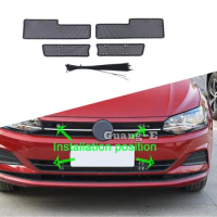 Car Grille Grill Insect Prevention Net Trim Front Defend Insects Stick For Volkswagen VW Polo Hatchback 2019 2020 2021 2022 2023