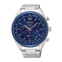 送禮首選★SEIKO CS潮流運動風格三眼計時腕錶/藍面/44mm/SSB091P1(6T63-00J0B) SK005 附提袋【全館滿額折價★APP下單點數4倍送】線上購買享_實體門市同步服務