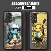 phone Case For Samsung Galaxy A23 A13 A24 A55 A21s A22 A50 A73 A14 A33 A12 A70s fundas Matte Cover Pikachu Squirtle Cool Boys